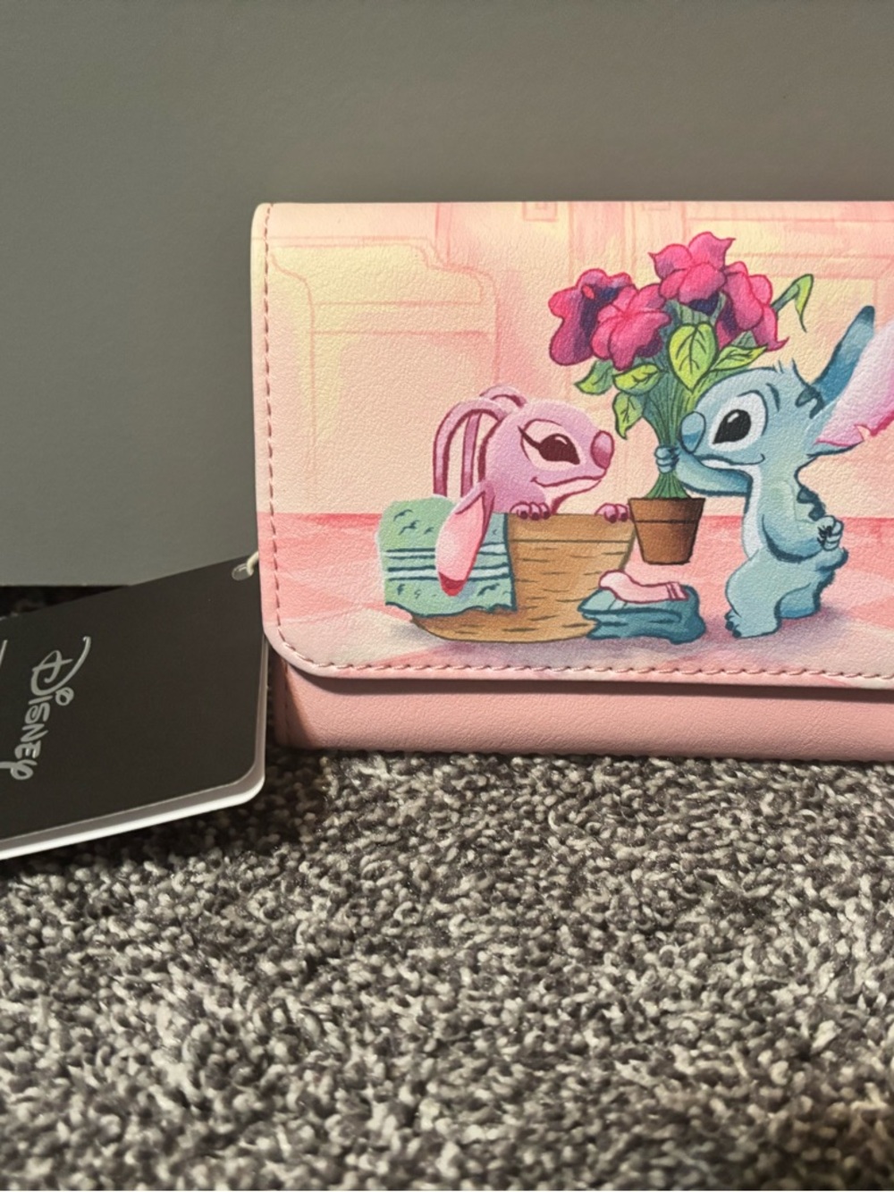 Loungefly Pink Stitch & Angel Mini Wallet - Picture 4 of 4